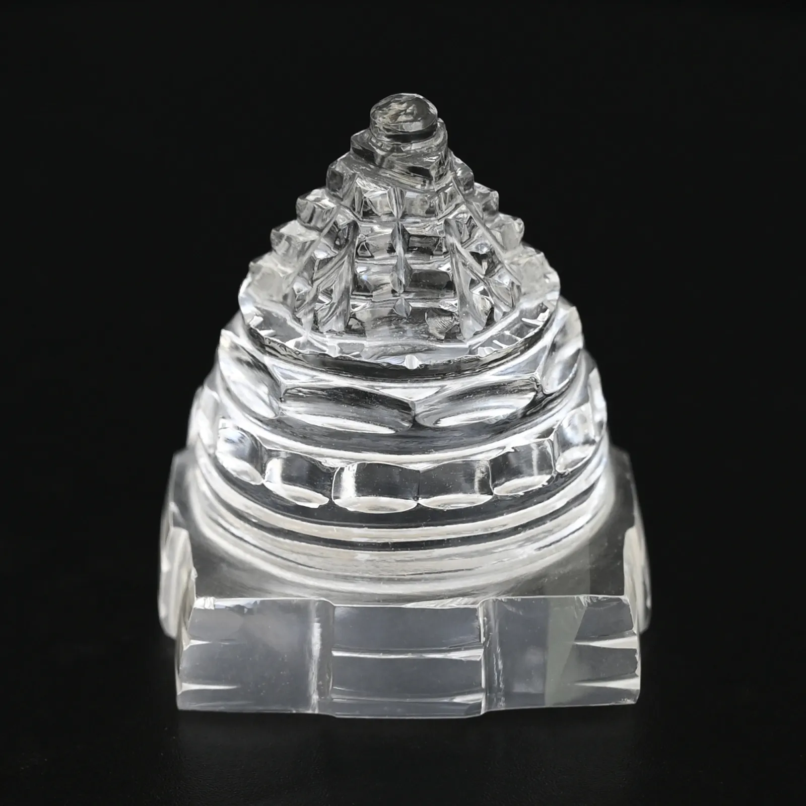 Natural Sphatik Meru Shree Yantra for Vastu, Prosperity-50gms
