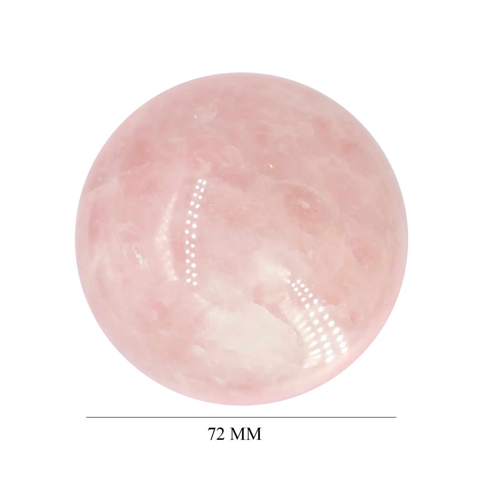 Natural Rose Quartz Sphere with Wood Stand-72mm