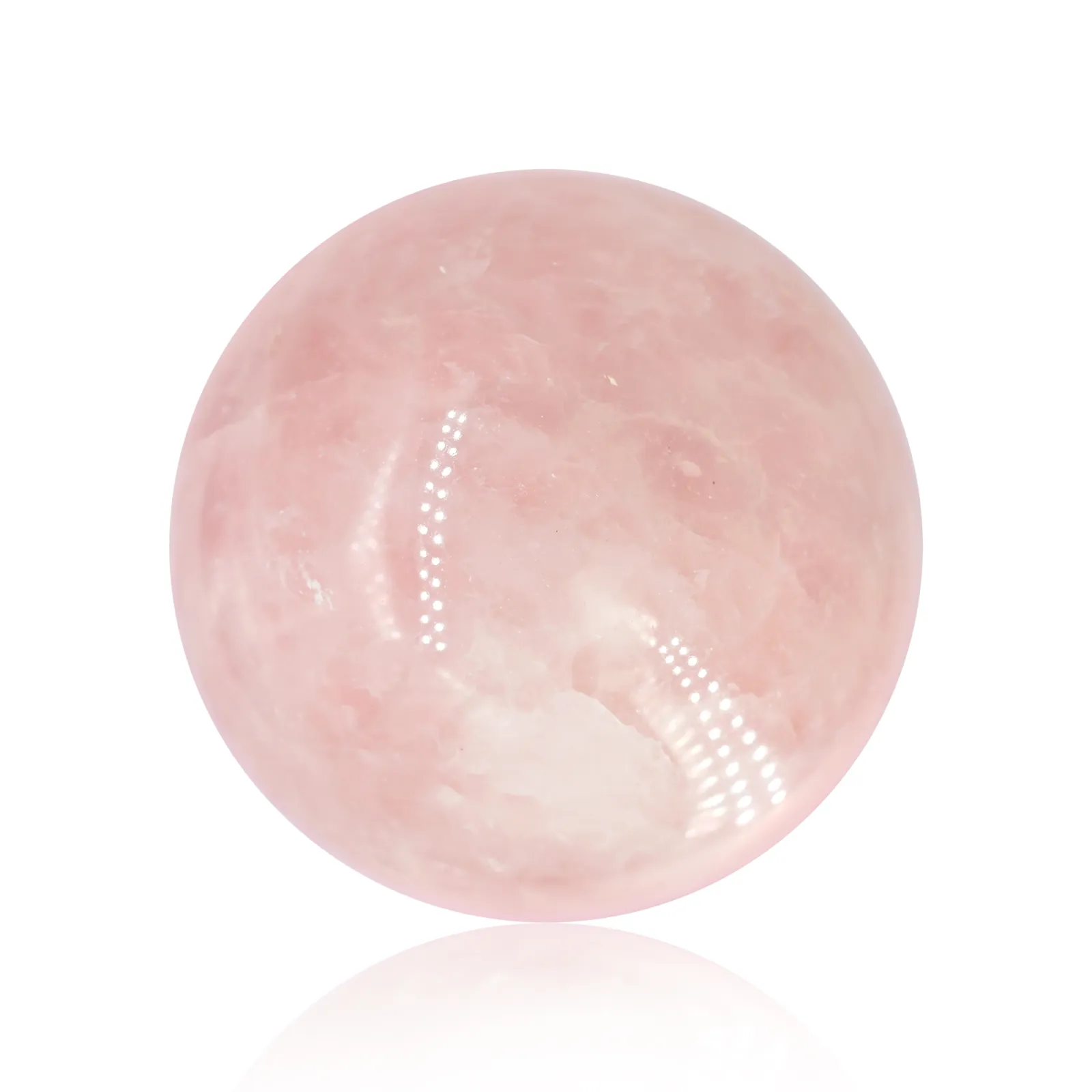 Natural Rose Quartz Sphere with Wood Stand-72mm