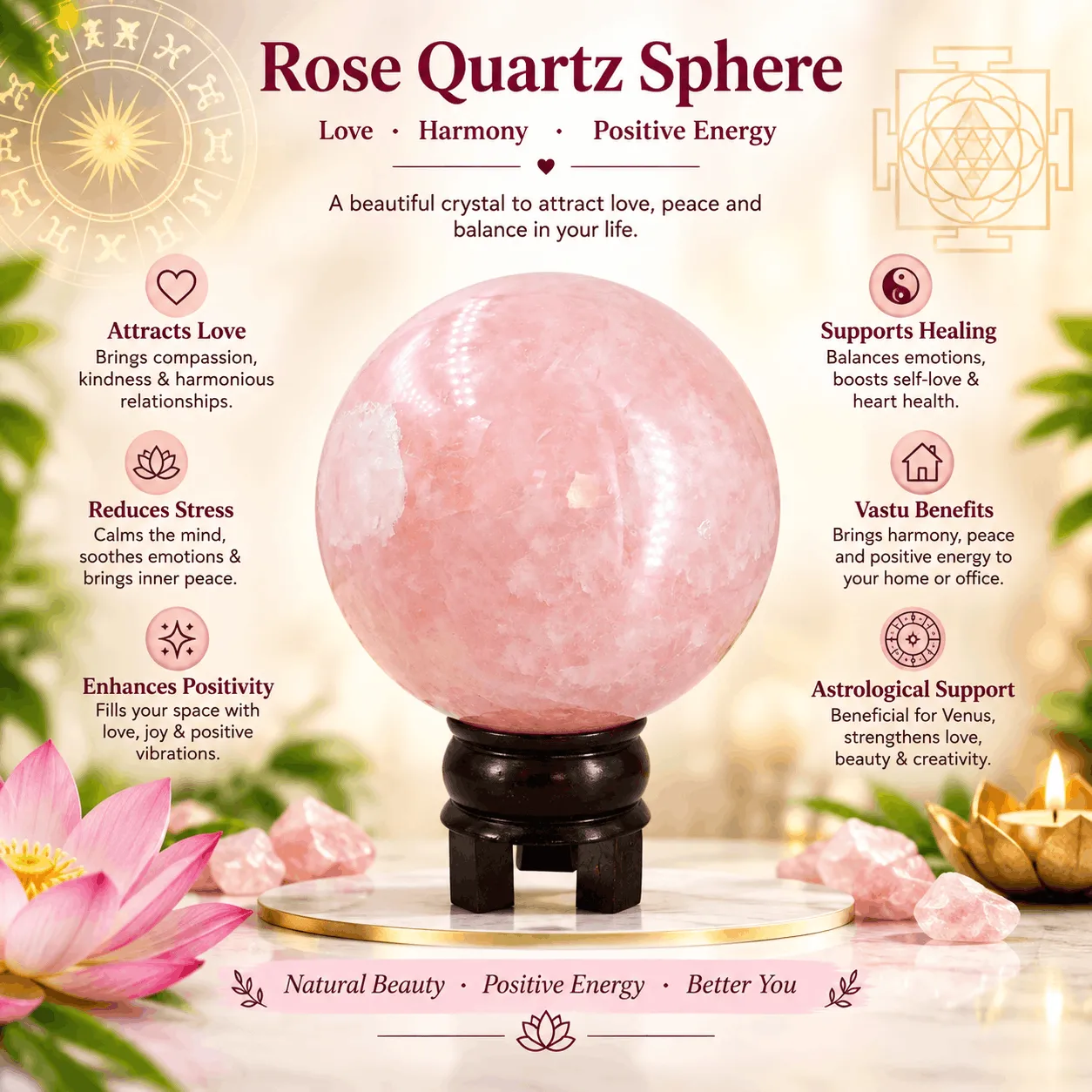 Rose Quartz Sphere-101 mm