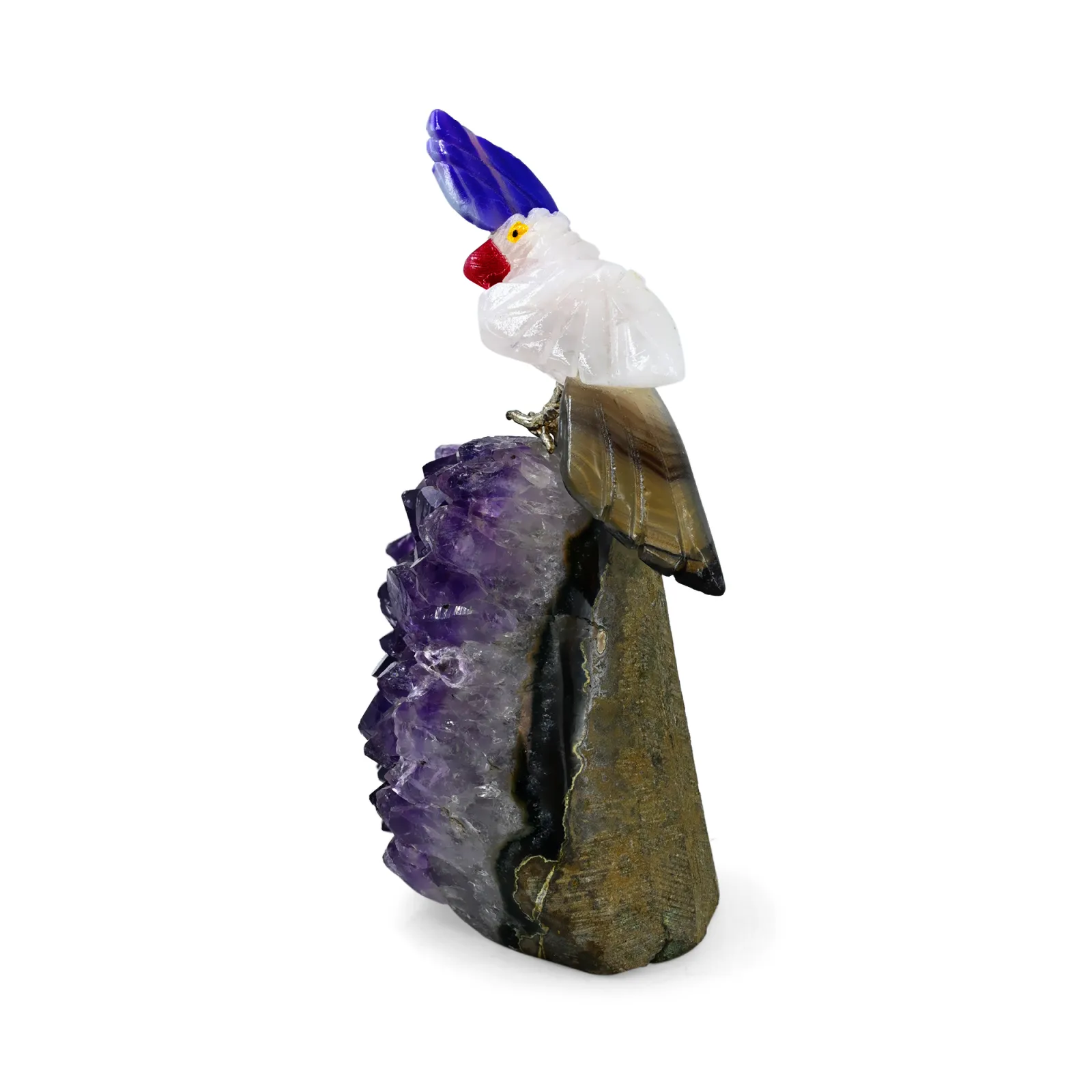 Amethyst Geode Crystal Bird Sculpture