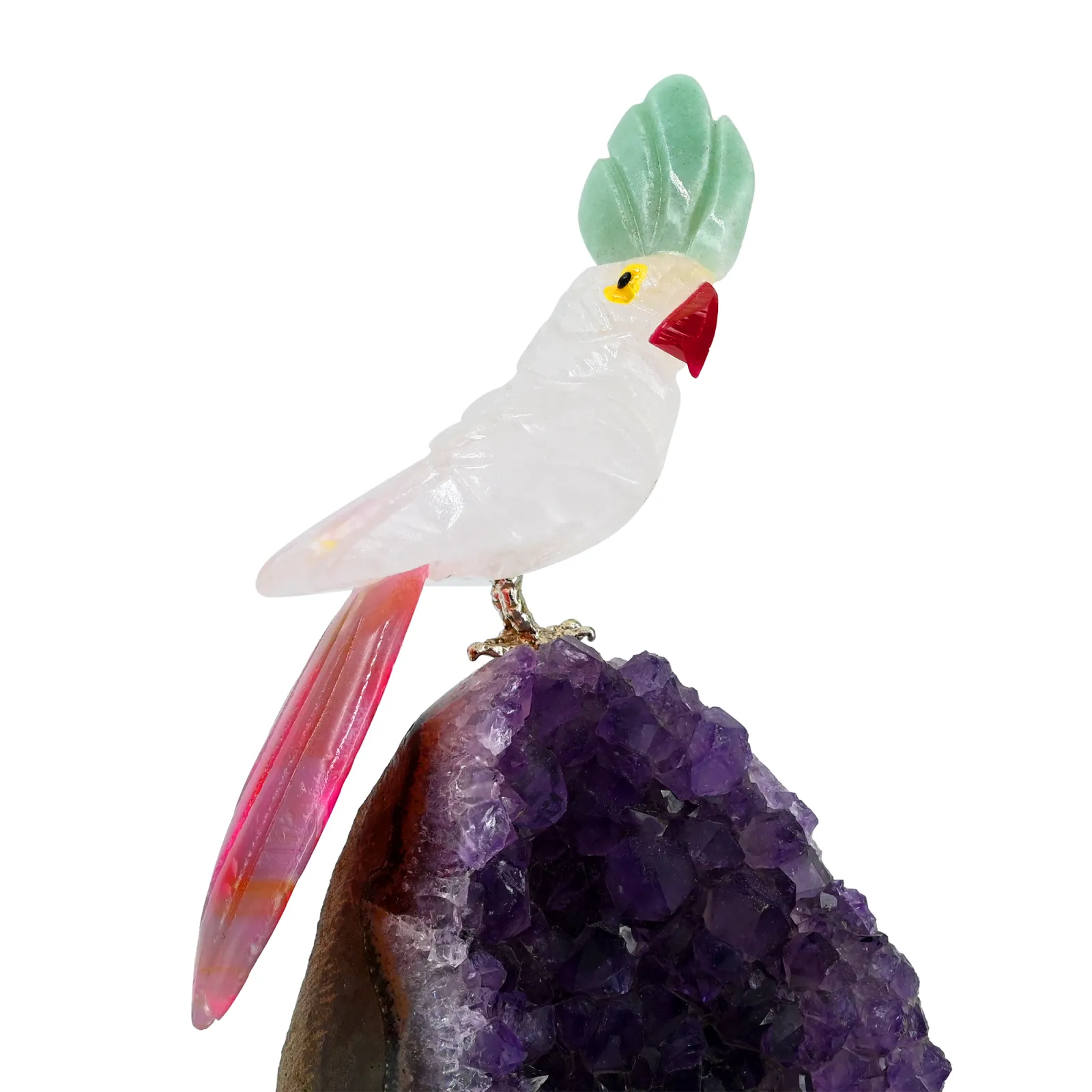 Amethyst Geode Crystal Bird Sculpture