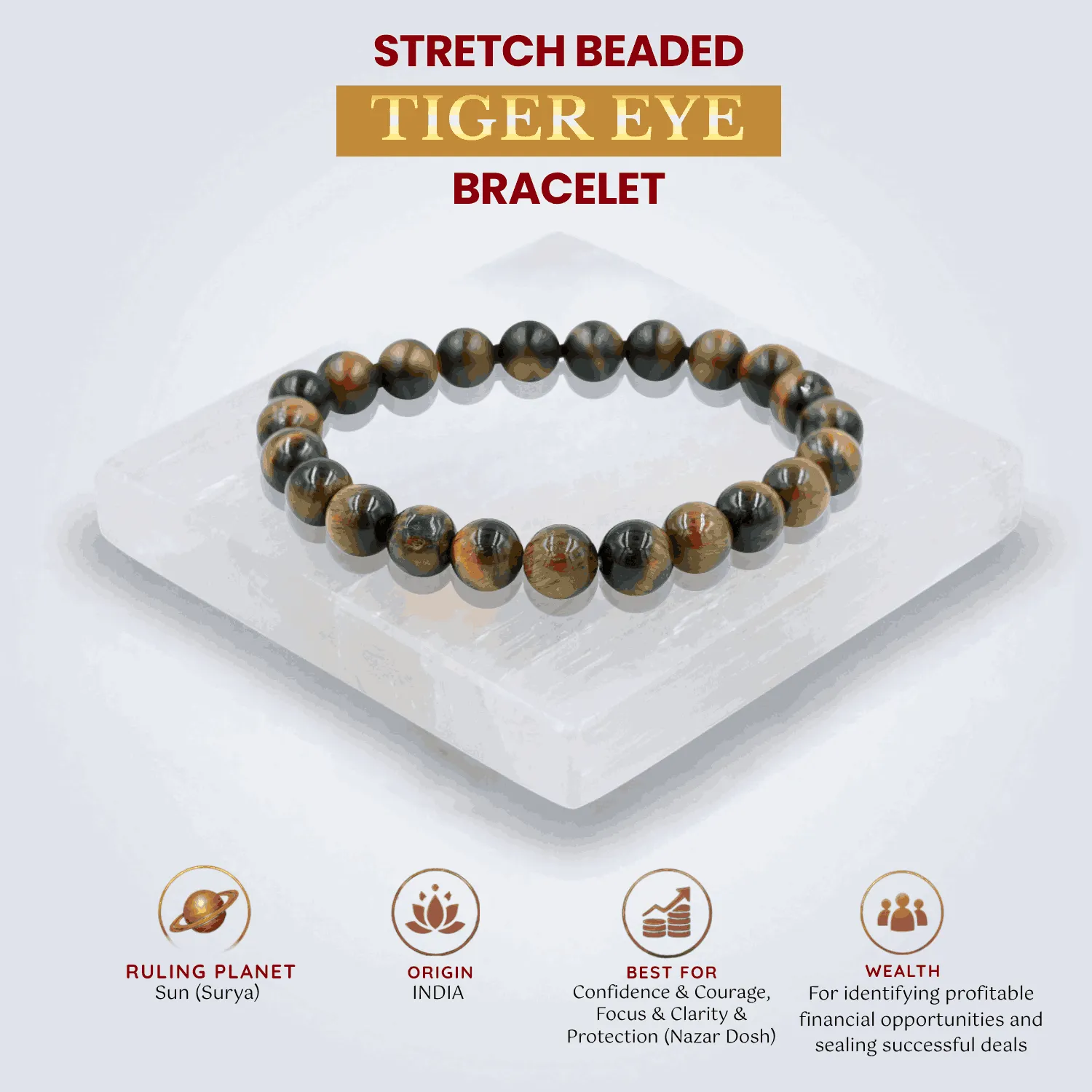 Natural Tiger Eye Tumbled Protection Bracelet