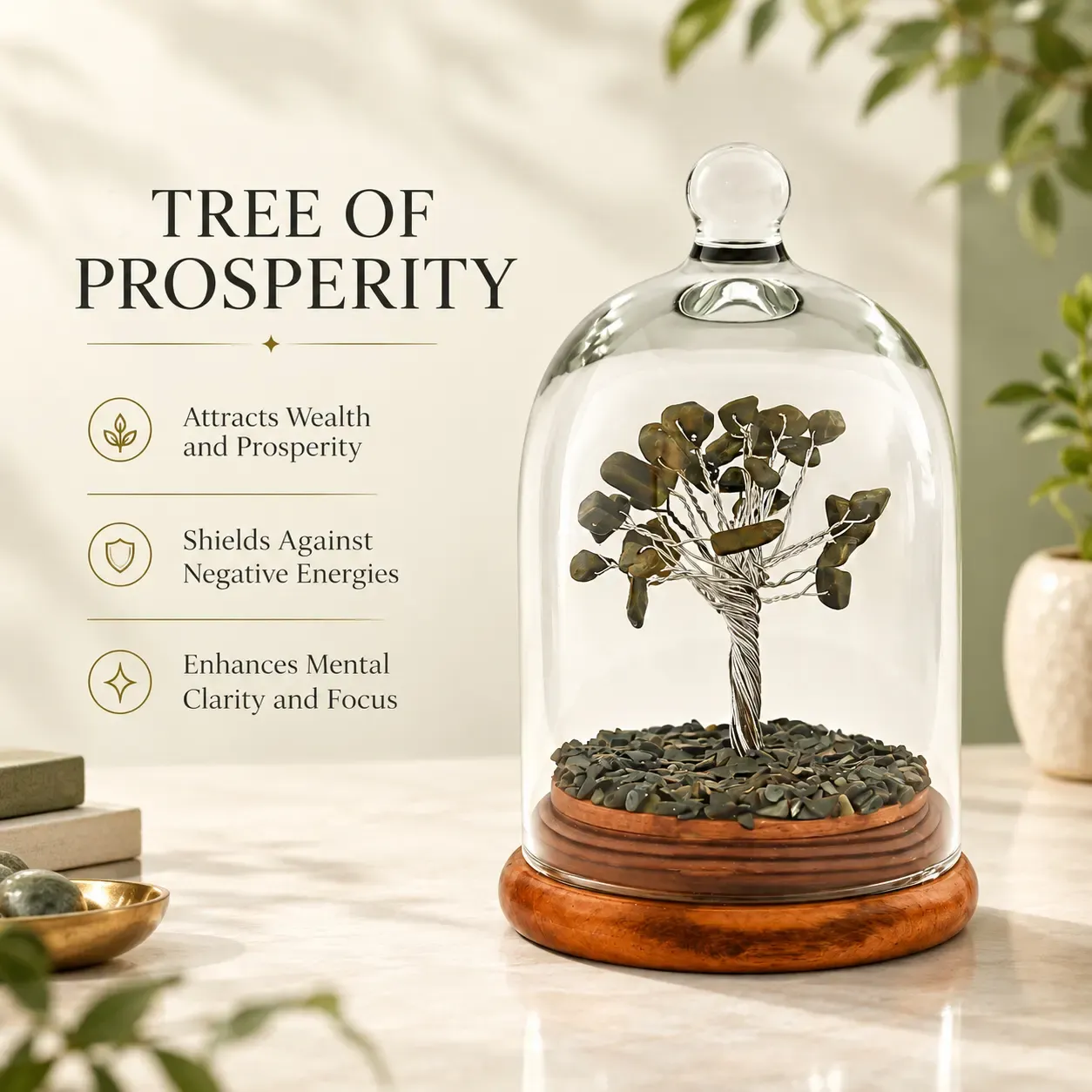 Pyrite Money Tree in Glass Dome