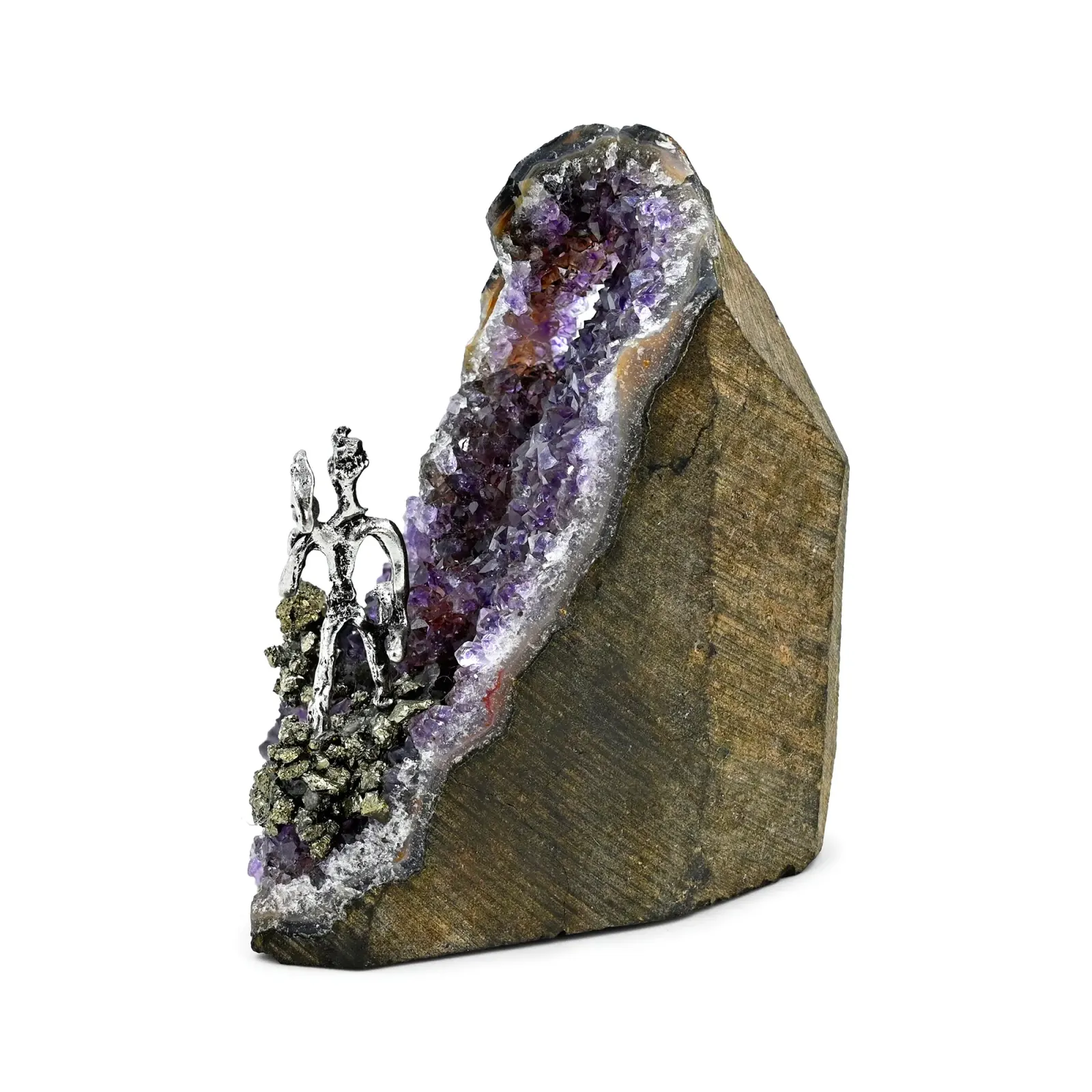 Amethyst Geode with Pyrite Miner