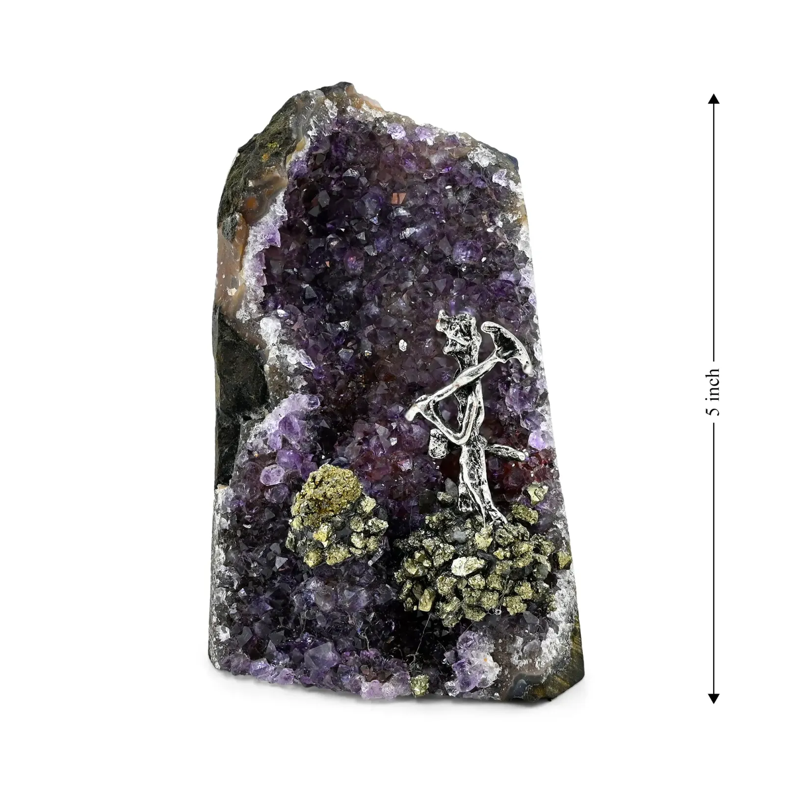 Amethyst Geode with Pyrite Miner