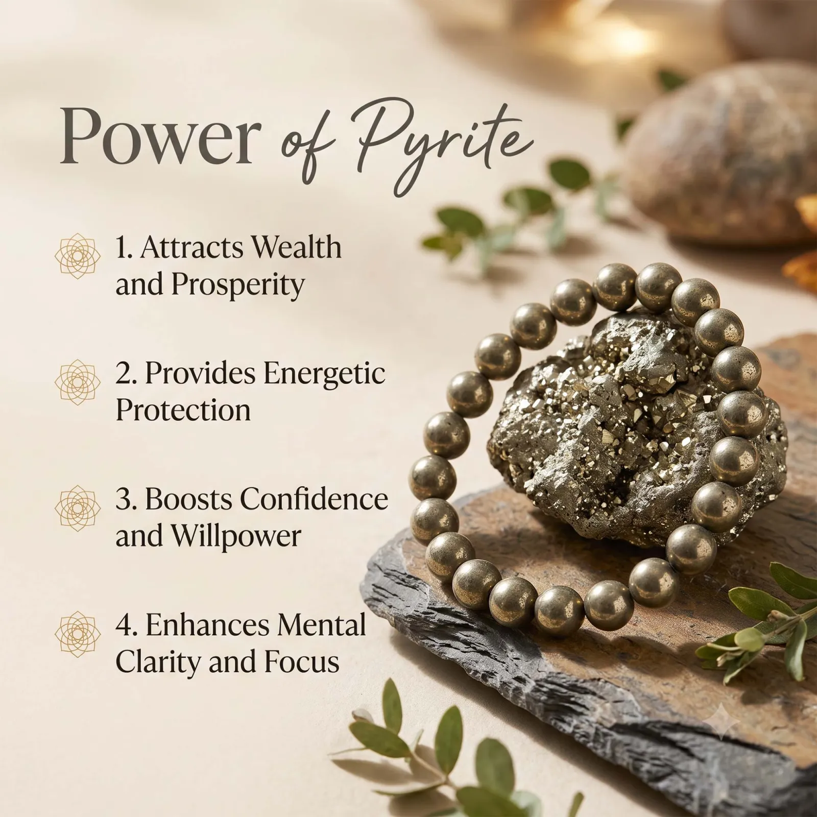 Raw Pyrite Money Magnet Bracelet