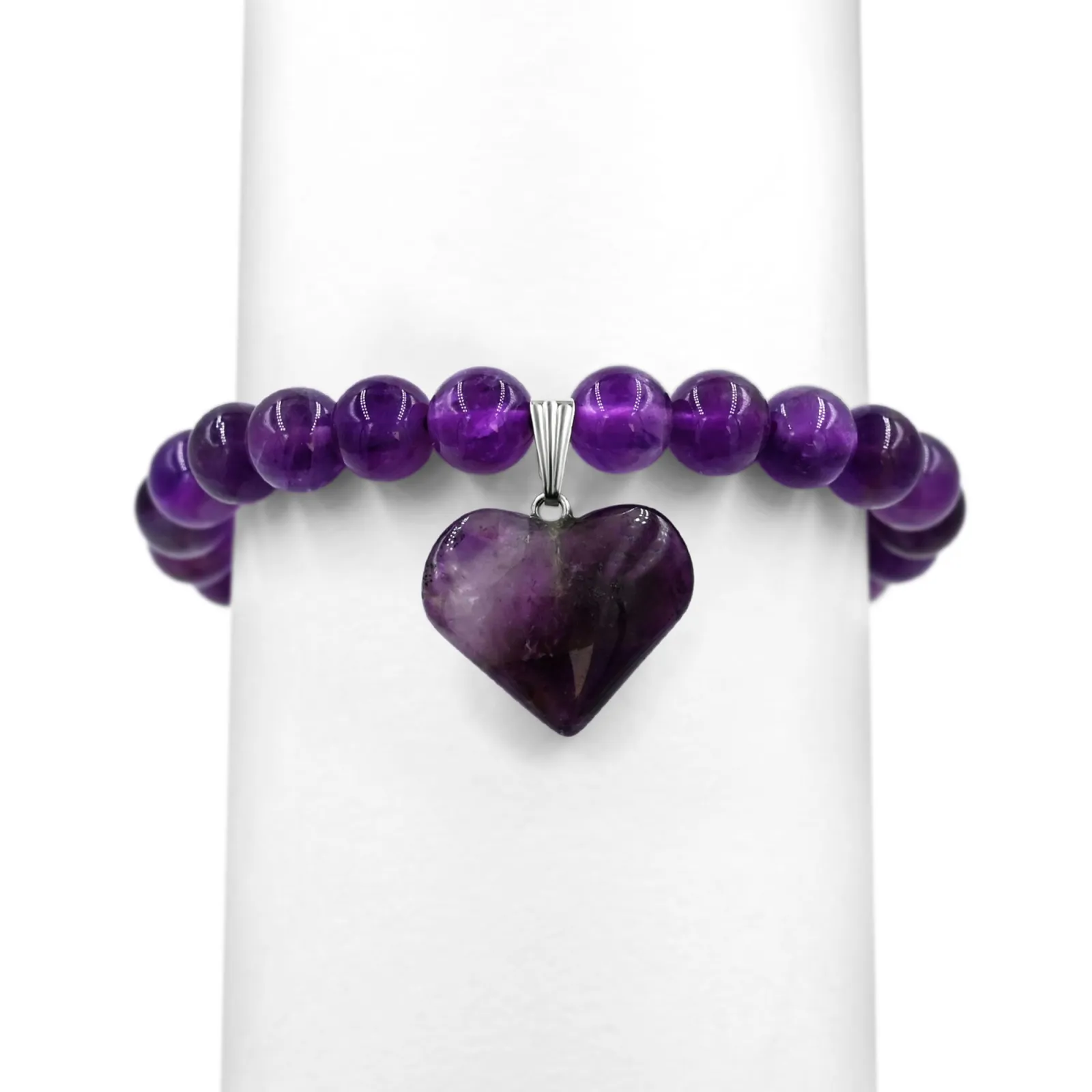 Divine Love Amethyst Heart Charm Bracelet For Women