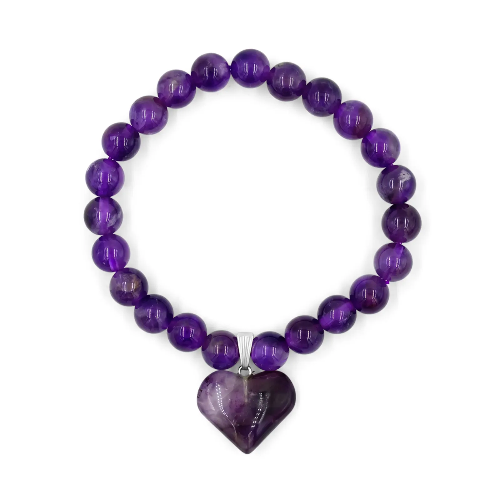 Divine Love Amethyst Heart Charm Bracelet For Women