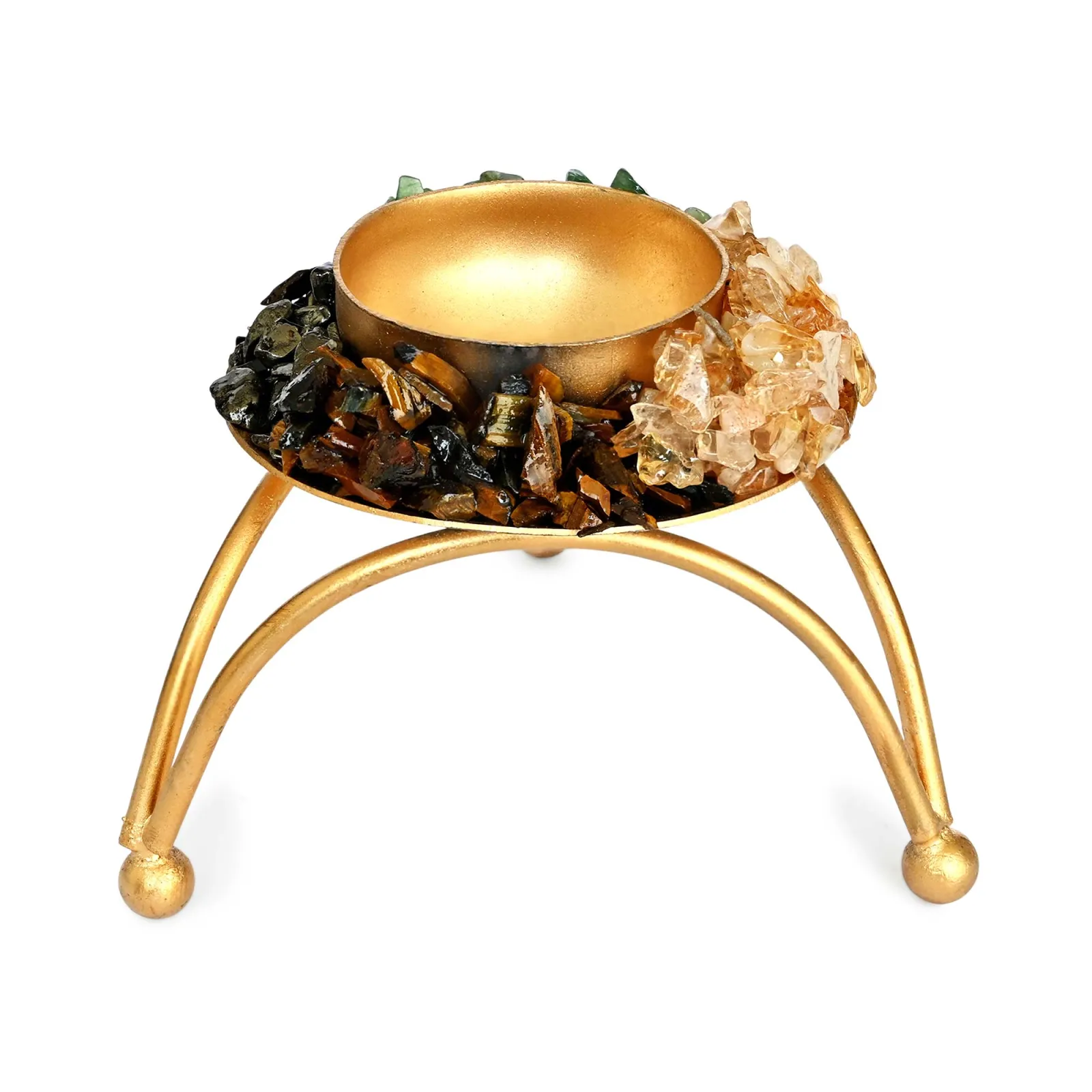 Money Magnet Natural Stone Tealight Candle Holder For Wealth (Copy)